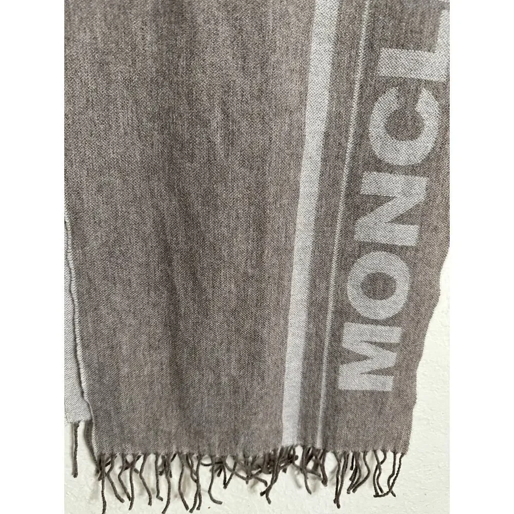 Moncler Wool Logo Scarf Fringed